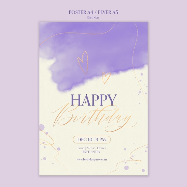 Birthday Celebration Poster Template – Free Download