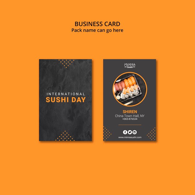 International Sushi Day Business Card Template – Free Download