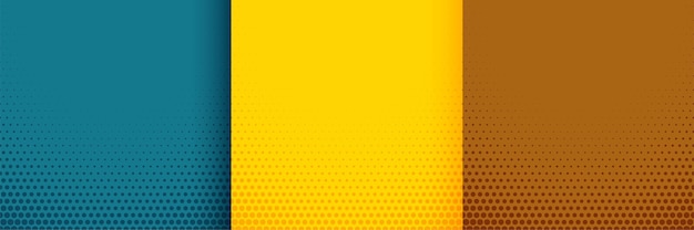 Elegant Halftone Background Set in Turquoise, Yellow, and Brown Colors – Free Download