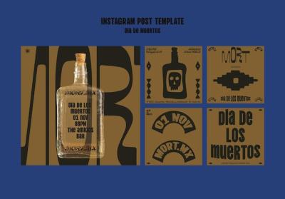Dia de Muertos Holiday Instagram Posts Collection – Free Download