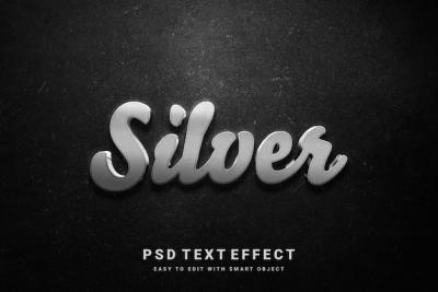 Silver Text Effect – Download Free Stock Photo