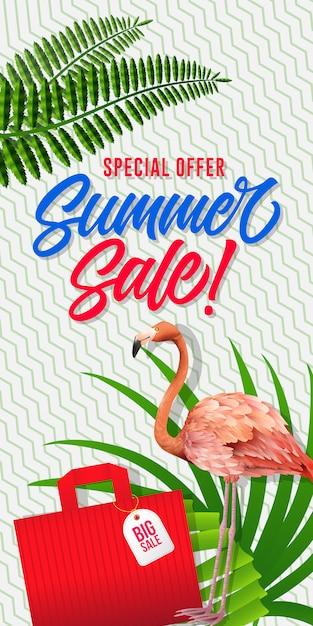 Summer Sale Special Offer Lettering with Shopping Bag – Free Download