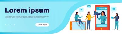 Blogger Promoting Product or Service in Social Media Vector Illustration – Free Download