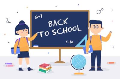 Back to School: Children with Blackboard – Free Download