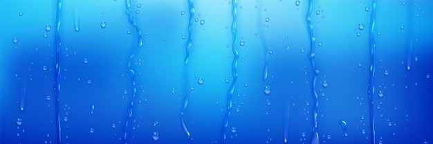 Water Droplets and Streams on a Blue Surface – Free to Download