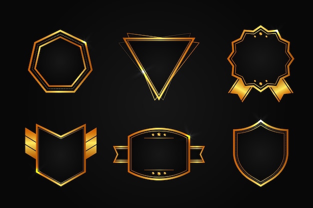 Gradient Golden Luxury Badges Collection – Free Download