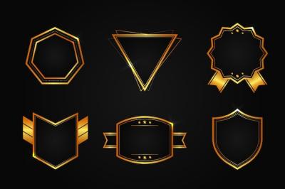 Gradient Golden Luxury Badges Collection – Free Download