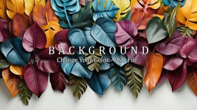 Colorful Tropical Leaves Creative Layout on White Background – Free Stock Photo for Download