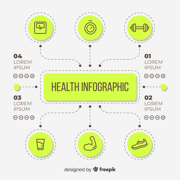 Flat Style Health Infographic Template – Free Download