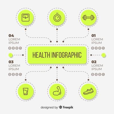 Flat Style Health Infographic Template – Free Download
