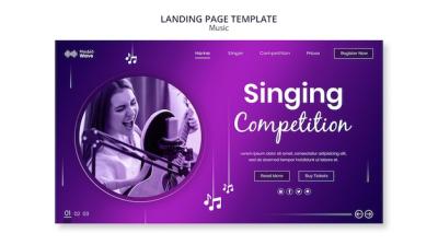 Singing Competition Landing Page Template – Download Free Stock Photo