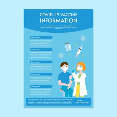 Flat Design Flyer Template for Coronavirus Vaccination – Free Download