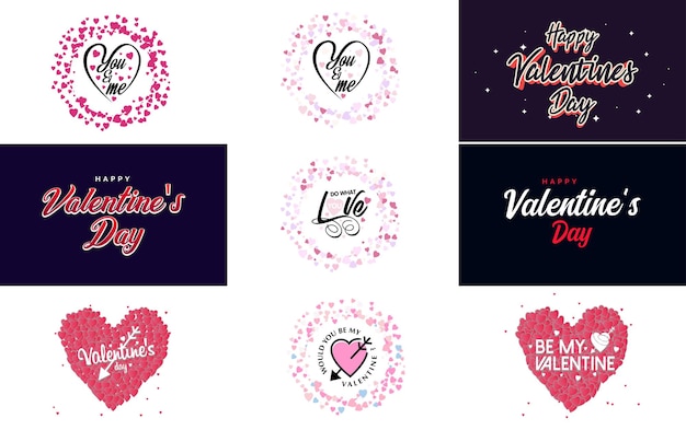 Happy Valentine’s Day Greeting Card Template with Cute Animal Theme and Pink Color Scheme – Free Download