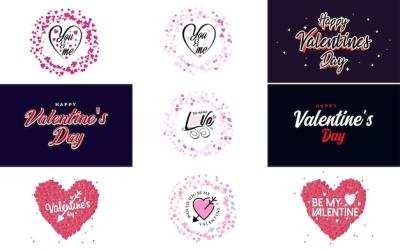 Happy Valentine’s Day Greeting Card Template with Cute Animal Theme and Pink Color Scheme – Free Download