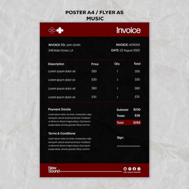 Flat Design Music Template – Free Download, Download Free Stock Photo