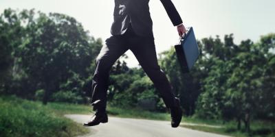 Dynamic Businessman Jumping in the Park – Free Stock Photo for Download