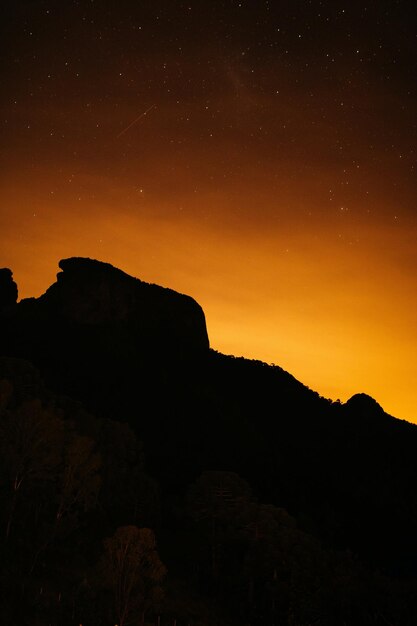 Mountain Silhouette at Golden Hour – Free Download
