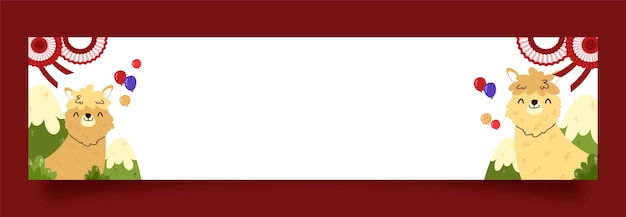 Flat Twitch Banner Template for Peruvian Fiestas Patrias Celebrations – Free Download