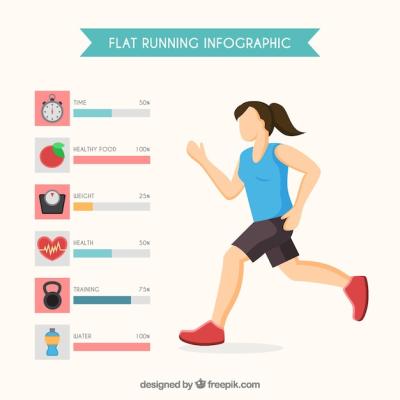 Great Running Infographic in Flat Design – Free Download