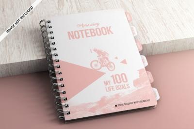 Spiral Book with Index Tab Divider Mockup – Free Download
