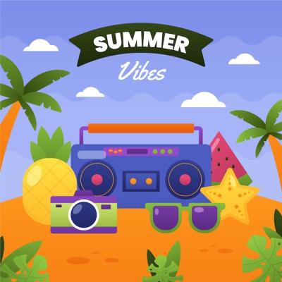 Summer Vibes Illustration – Free Download for Your Projects