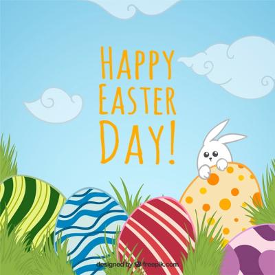 Hand Drawn Happy Easter Day Background – Free Download