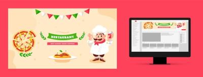 Hand Drawn Italian Restaurant YouTube Channel Art – Free Download