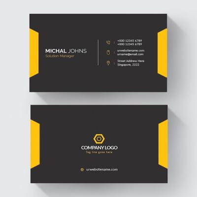 Orange Shape Visit Card – Free Download Free Stock Photo