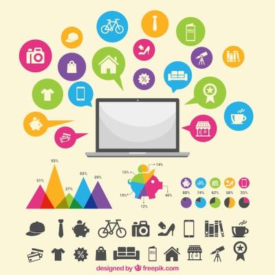 Online Shopping Infographic Vector Template – Free Download