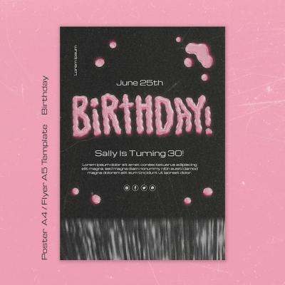 Birthday Celebration Poster Template – Free Download