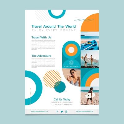 Traveling Around the World Poster Template – Free to Download