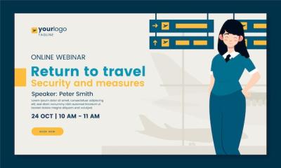 Flat Airline Service Company Webinar Template – Free Download