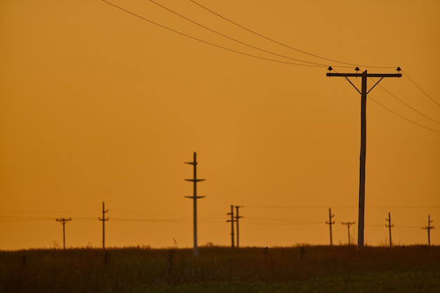 Sunset Scenery Overhead Power Line – Free Stock Photo, Download for Free