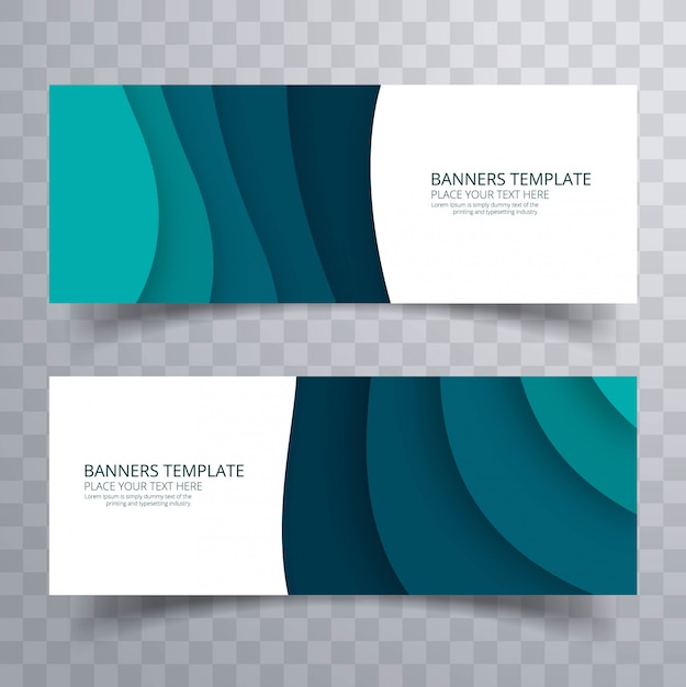 Abstract Wave Header Set Design Template – Free Download