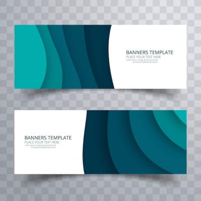Abstract Wave Header Set Design Template – Free Download