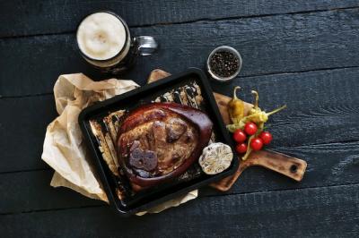 Roasted Meat on Black Surface – Free Download