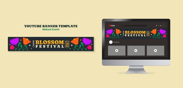 Flat Design Nature Event YouTube Banner Template – Free to Download