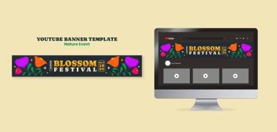Flat Design Nature Event YouTube Banner Template – Free to Download
