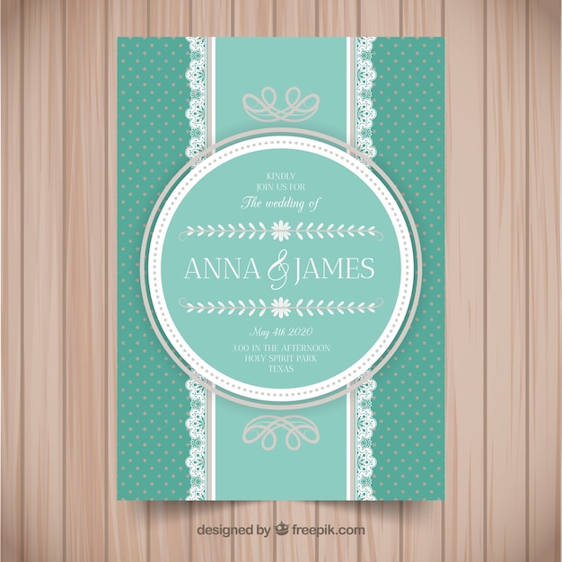 Elegant Vintage Style Wedding Invitation Template – Download Free Stock Photo
