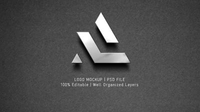 Luxurious Dark Gray Background Logo Mockup – Free to Download