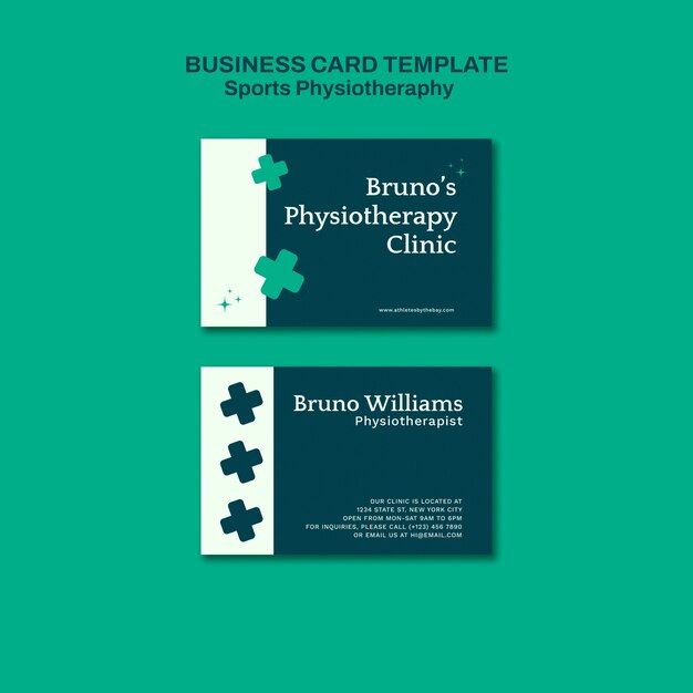 Sports Physiotherapy Business Card Template – Download Free Stock Photo