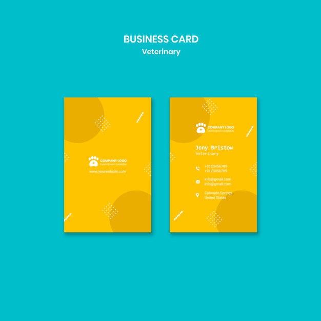 Professional Veterinary Business Card Template – Free Download
