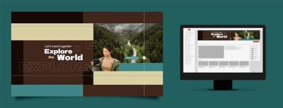 Travel Adventure YouTube Channel Art in Flat Design – Free Download