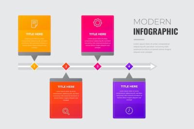 Gradient Process Infographic Template – Free to Download