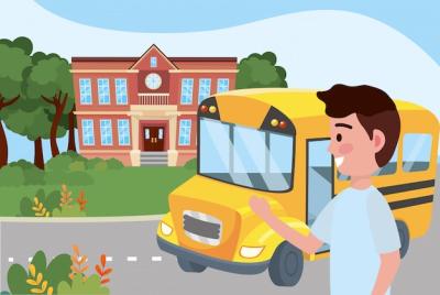Boy Kid with School Bus – Free Stock Photo, Download for Free