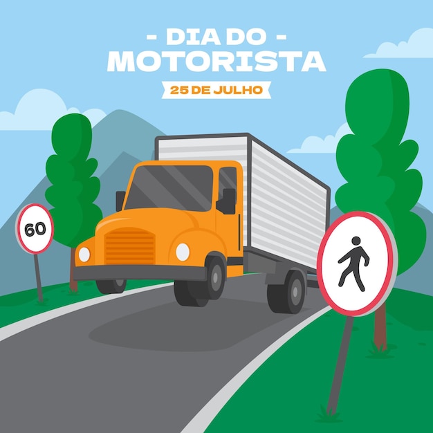 Organic Flat Dia do Motorista Illustration – Free Download
