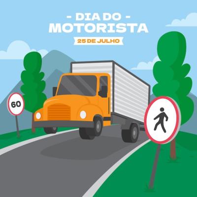 Organic Flat Dia do Motorista Illustration – Free Download