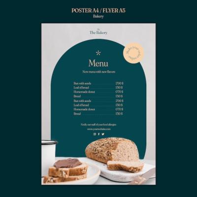 Bakery Shop Menu Template – Download Free Stock Photo