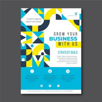 Flat Mosaic Vertical Flyer Template – Free Download