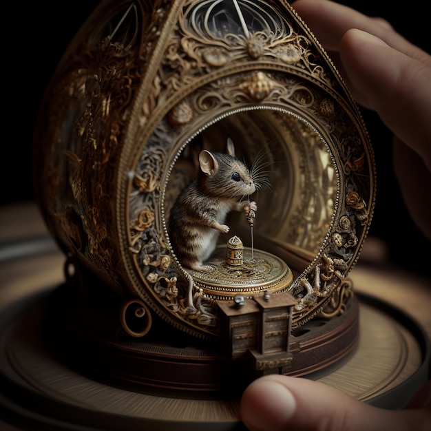 Tiny Cute and Adorable Mouse in a Clock – Free Download